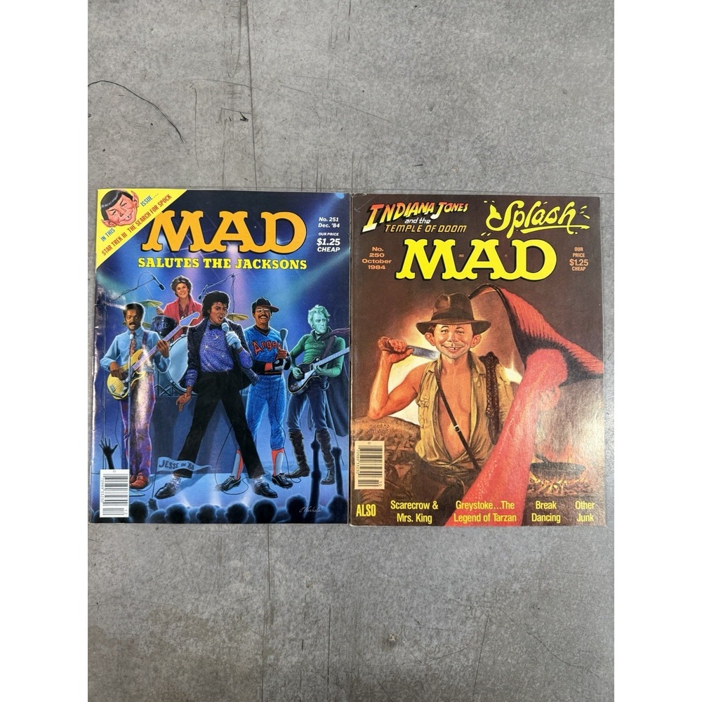 Vintage 1984 MAD Magazine Issues 250 & 251, Lot of 2 comic books